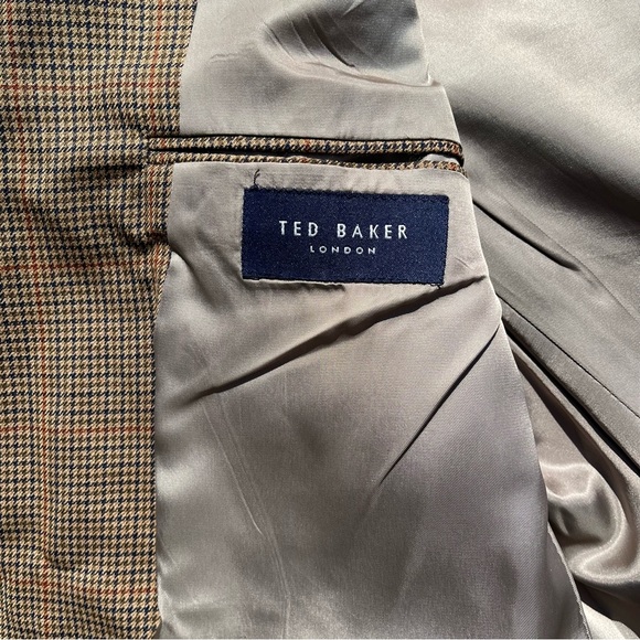 TED BAKER LONDON Houndstooth Blazer - Caramel Brown & Cream - 46L - Picture 6 of 16